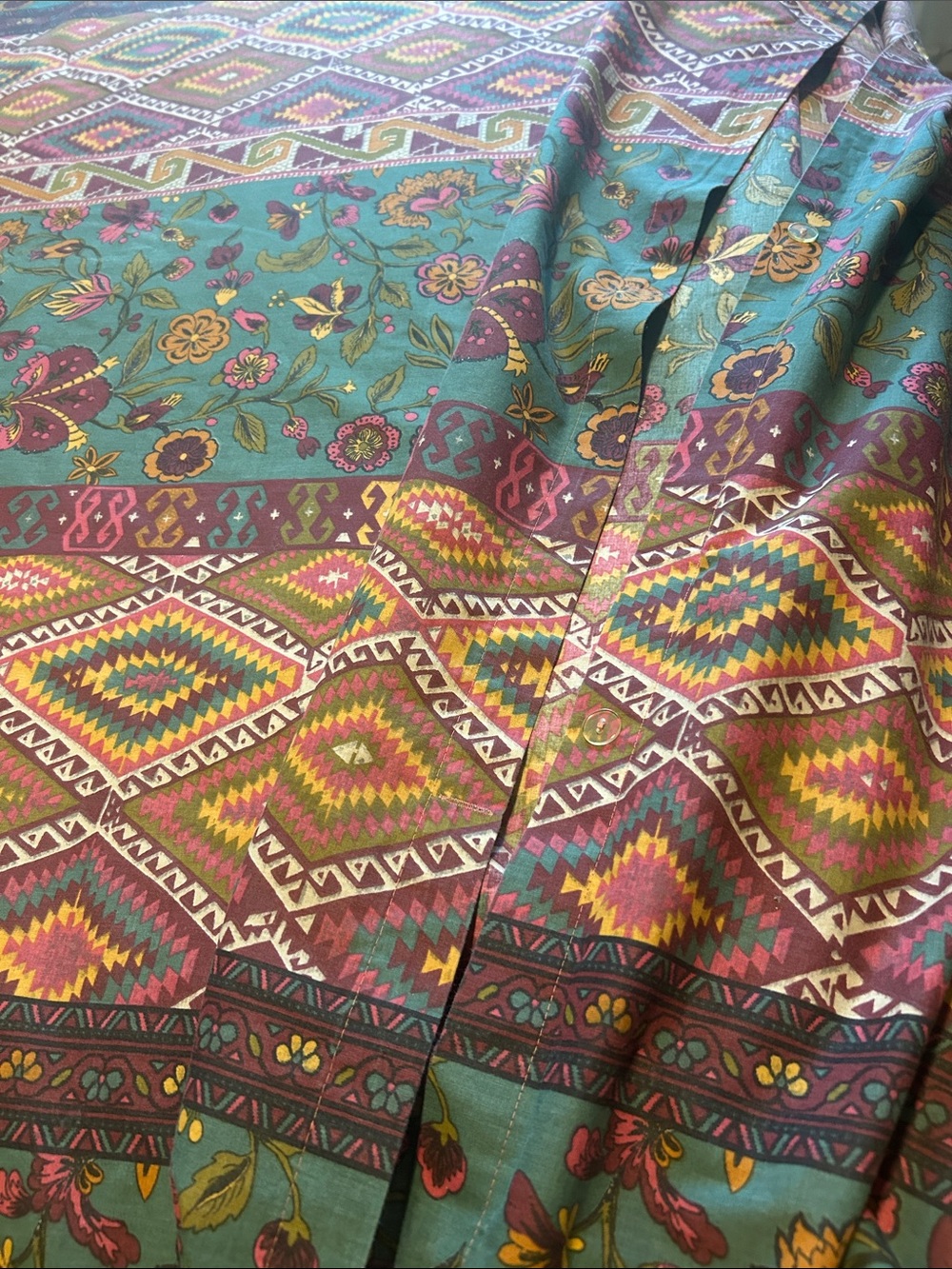 Multicolor Floral and Diamond Pattern duvet cover. - Turquoise & Plum NWOT! - Picture 4 of 4
